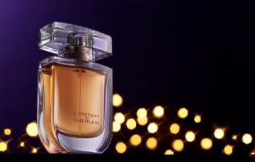Guerlain L'Instant, fragrance & skincare products photography by Rich Begany