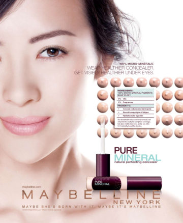 Maybelline Mineral Concealer, tearsheets, photography by Rich Begany